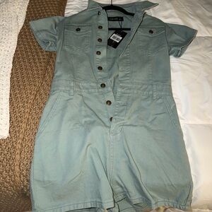Denim Button-Up romper
